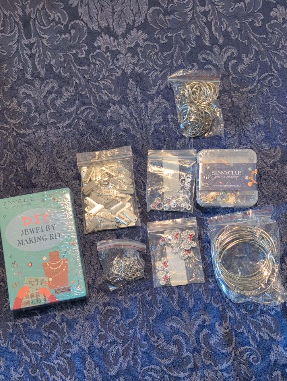 DIY Jewelry Making Kit - Silver Components and Charms
